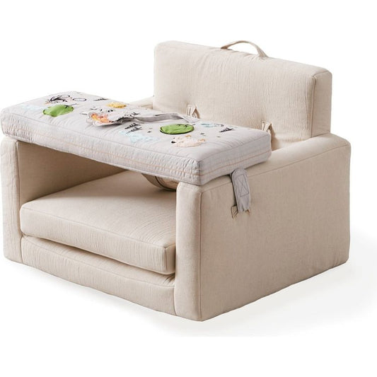 Rolling Along Square Interactive Chair - Neutral