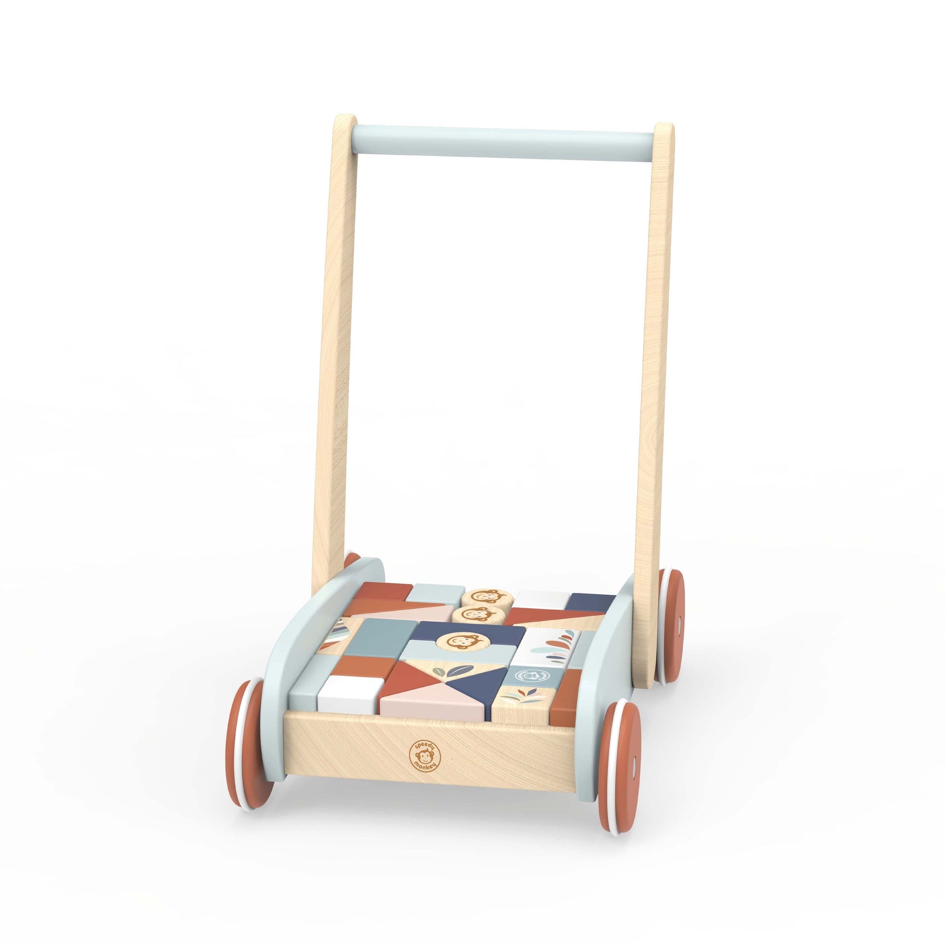 Wooden Walker with Building Blocks
