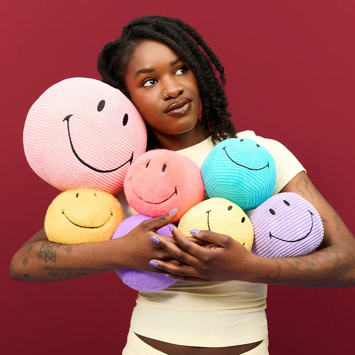 Smiley Yellow Corduroy ECO Plush - 5"