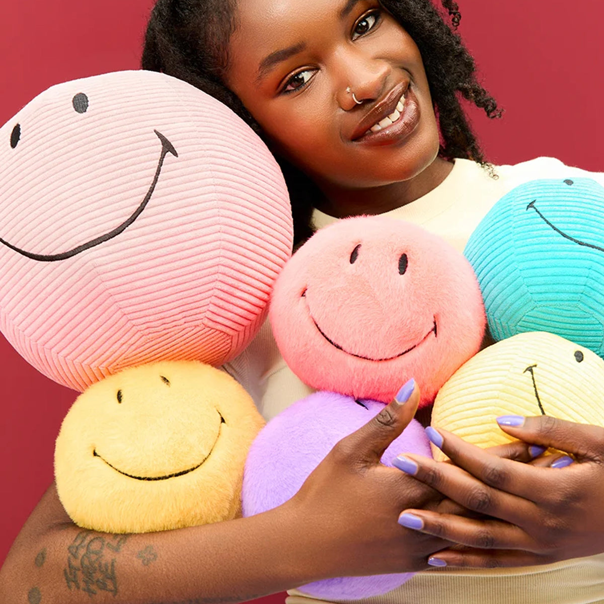 Smiley Yellow ECO Fuzzy Plush - 5"