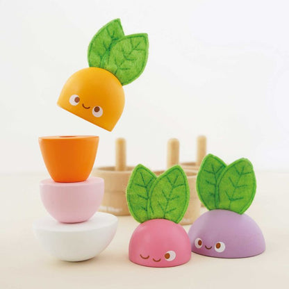 Stacking Wooden Veggies - 9 Pieces