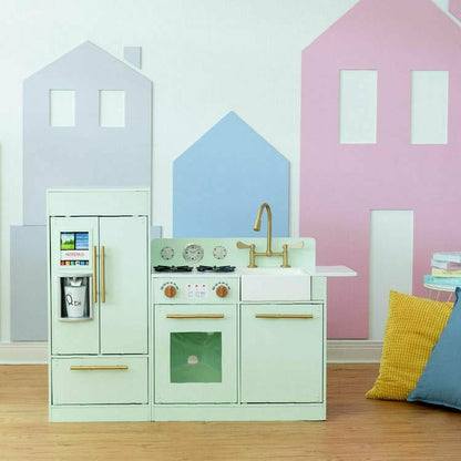 Teamson Kids Little Chef Charlotte 2-Piece Modular Wooden Play Kitchen, Mint