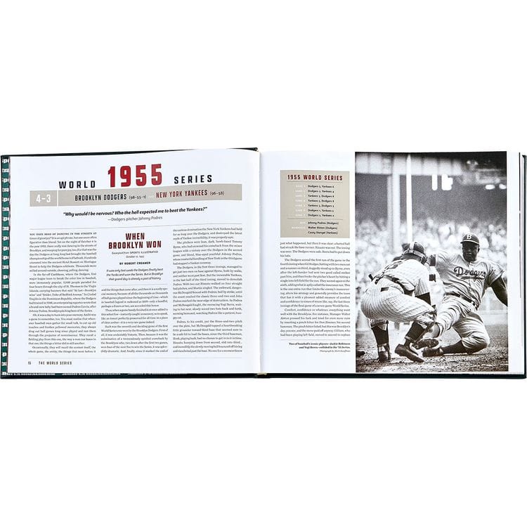 The World Series Book in Green Bonded Leather
