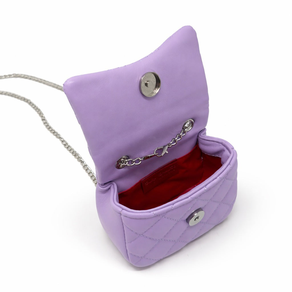 Tiny Crystal Stud Handbag - Lavender