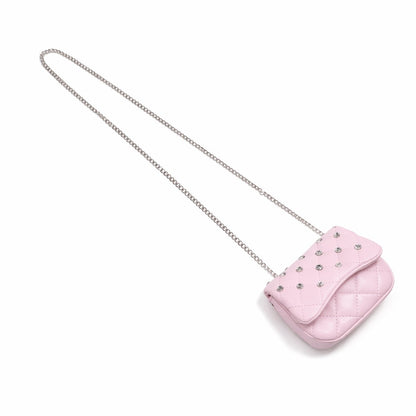 Tiny Crystal Stud Handbag - Pink