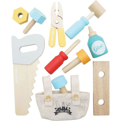 Tool Box & Wooden Tools with 11 Accessories