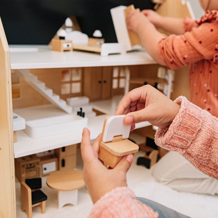 Two-story Wooden Dollhouse