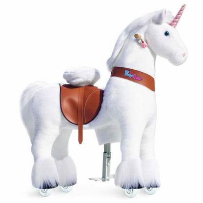 White Model U Ride-On Unicorn - 7+ Years