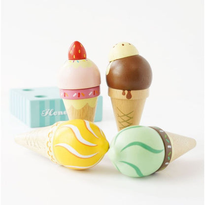 Wooden Ice Cream Cones Set
