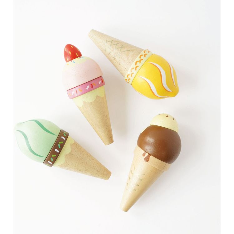 Wooden Ice Cream Cones Set
