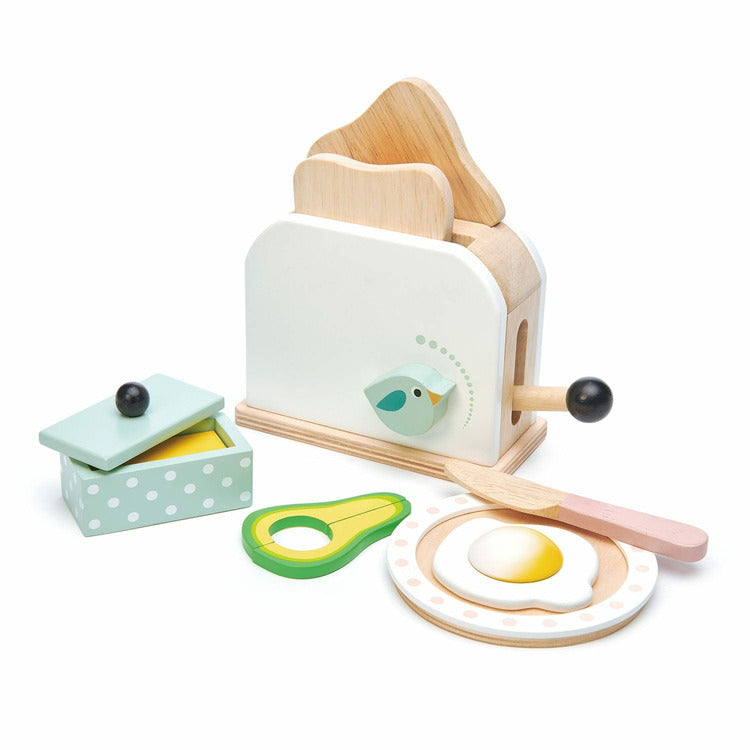 Wooden Mini Chef Breakfast Toaster Set