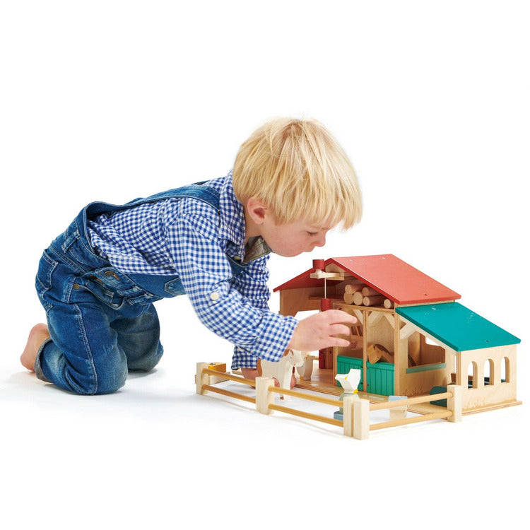 Wooden Tender Leaf Farm Playset
