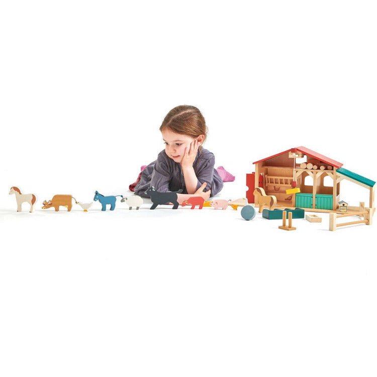 Wooden Tender Leaf Farm Playset